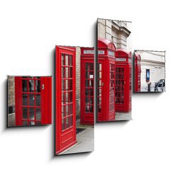 Obraz 4D tydln - 120 x 90 cm F_IB22726107 - Typical red London phone booth