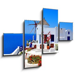Obraz tydln 4D - 120 x 90 cm F_IB22813395 - Windmill on Santorini island, Greece