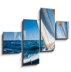 Obraz 4D tydln - 120 x 90 cm F_IB229409051 - Sailing lboat at open sea in sunshine