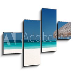 Obraz 4D tydln - 120 x 90 cm F_IB23203277 - Sonnenliegen am Strand