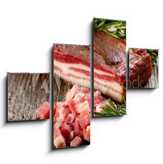Obraz tydln 4D - 120 x 90 cm F_IB23310419 - slice bacon - pancetta affettata