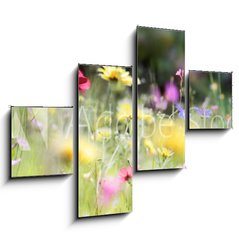 Obraz 4D tydln - 120 x 90 cm F_IB236066014 - wildblumenwiese natur banner pastell
