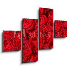Obraz 4D tydln - 120 x 90 cm F_IB24548244 - Rote Rosen, Symbol f r Liebe, Rosenstrau 