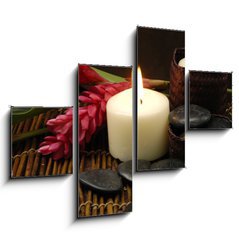 Obraz 4D tydln - 120 x 90 cm F_IB25459715 - spa and wellness concept with flowers zen stones