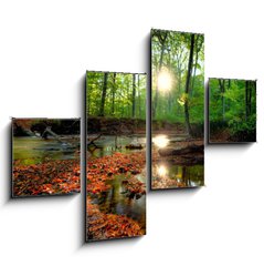 Obraz tydln 4D - 120 x 90 cm F_IB26798105 - Autumn forrest - Podzimn les