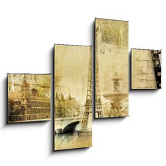 Obraz tydln 4D - 120 x 90 cm F_IB26983930 - Paris paris.. vintge photoalbum series