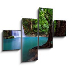 Obraz tydln 4D - 120 x 90 cm F_IB27019099 - Erawan Waterfall in Kanchanaburi, Thailand