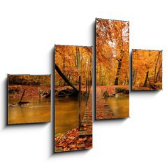 Obraz tydln 4D - 120 x 90 cm F_IB27188223 - Autumn bridge