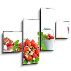 Obraz 4D tydln - 120 x 90 cm F_IB272522688 - Panoramic collage fruit, drinks, ice cream