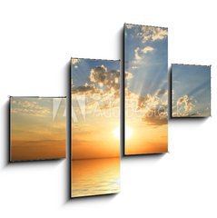 Obraz 4D tydln - 120 x 90 cm F_IB27387255 - sunset at coast of the sea