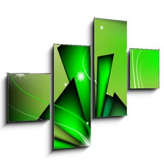 Obraz tydln 4D - 120 x 90 cm F_IB28067873 - Abstract green composition