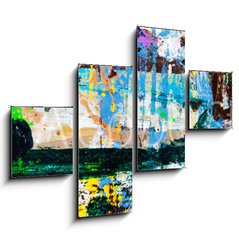 Obraz 4D tydln - 120 x 90 cm F_IB284026983 - Abstract art with splashes of multicolor paint; as a fun; creative