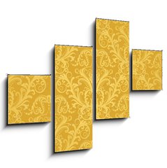 Obraz 4D tydln - 120 x 90 cm F_IB28895501 - Luxury seamless golden floral wallpaper