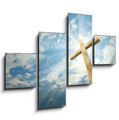 Obraz tydln 4D - 120 x 90 cm F_IB29169886 - cross against the sky