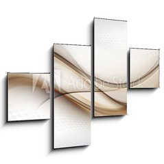 Obraz 4D tydln - 120 x 90 cm F_IB306523545 - Grey white halftone background with brown blurred abstract waves.