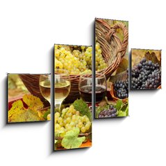 Obraz tydln 4D - 120 x 90 cm F_IB31176715 - Wine and Grapes in the Vineyard