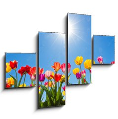 Obraz 4D tydln - 120 x 90 cm F_IB31333343 - Tulips in the sun