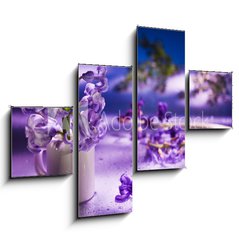 Obraz tydln 4D - 120 x 90 cm F_IB31402234 - Still life with hyacinth flower in gentle violet colors and magi - Zti s kvtinou hyacintu v jemnch fialovch barvch a magii