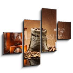 Obraz 4D tydln - 120 x 90 cm F_IB31588388 - coffee accessories on mat