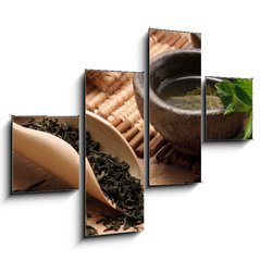 Obraz 4D tydln - 120 x 90 cm F_IB32197199 - Cup of fresh green tea