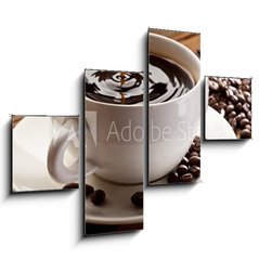 Obraz 4D tydln - 120 x 90 cm F_IB32232147 - Drop falling into a cup of coffee