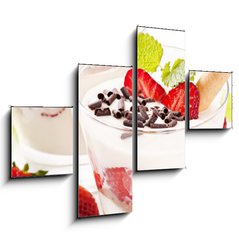 Obraz 4D tydln - 120 x 90 cm F_IB32314746 - Dessert mit Erdbeeren