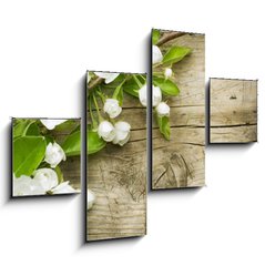 Obraz tydln 4D - 120 x 90 cm F_IB32351313 - Spring Blossom over wooden background