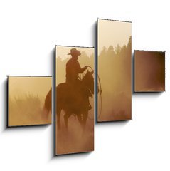 Obraz 4D tydln - 120 x 90 cm F_IB3270800 - cowboy in the desert