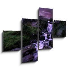 Obraz 4D tydln - 120 x 90 cm F_IB334290929 - Snowdonia National Park sunrise, waterfall cascades with views of Afon Lloer