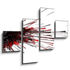 Obraz 4D tydln - 120 x 90 cm F_IB33480346 - 3d abstract explosion red