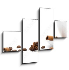 Obraz 4D tydln - 120 x 90 cm F_IB33709348 - cup of coffee and  cinnamon bark