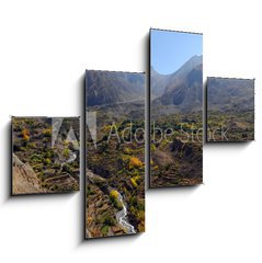 Obraz 4D tydln - 120 x 90 cm F_IB33766858 - Mountain landscape and Thorung La pass, Nepal