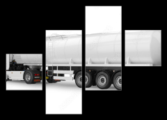 Obraz 4D tydln - 120 x 90 cm F_IB340311682 - Tanker truck 3D rendering isolated on white background. Side