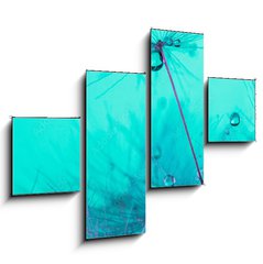 Obraz 4D tydln - 120 x 90 cm F_IB348565950 - Parachute seed from a dandelion on a blue background