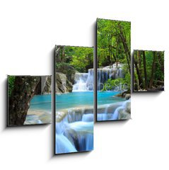 Obraz 4D tydln - 120 x 90 cm F_IB34907501 - Erawan Waterfall, Kanchanaburi, Thailand