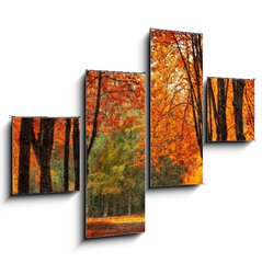Obraz tydln 4D - 120 x 90 cm F_IB35345488 - Autumn park in oil painting style