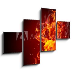 Obraz 4D tydln - 120 x 90 cm F_IB35991065 - Dancing fire girl - Tanen dvka