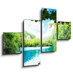 Obraz 4D tydln - 120 x 90 cm F_IB36234695 - waterfall in deep forest