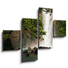 Obraz 4D tydln - 120 x 90 cm F_IB36343105 - Celestial blue waterfall - Nebesk modr vodopd