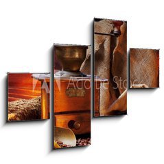 Obraz 4D tydln - 120 x 90 cm F_IB37176509 - Kaffeem hle Antik - Staroitn mlnek na kvu