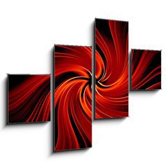 Obraz 4D tydln - 120 x 90 cm F_IB3741763 - Red abstract vortex - digital illustration background