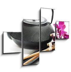 Obraz 4D tydln - 120 x 90 cm F_IB38491507 - Tea pot and chopsticks - ajnk a hlky