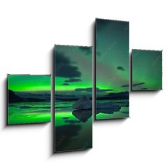 Obraz 4D tydln - 120 x 90 cm F_IB393661178 - Scenic View Of Aurora Borealis Over Lake Against Sky At Night