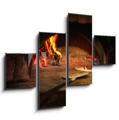 Obraz 4D tydln - 120 x 90 cm F_IB39584536 - Pizza cotta con forno a legna