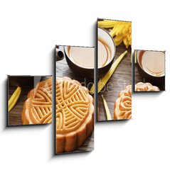 Obraz tydln 4D - 120 x 90 cm F_IB40777788 - Mooncake and Tea