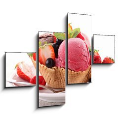 Obraz 4D tydln - 120 x 90 cm F_IB41290047 - dessert, ice cream