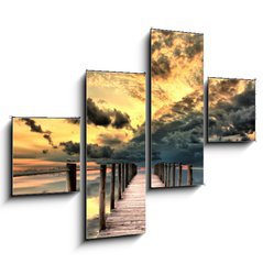 Obraz 4D tydln - 120 x 90 cm F_IB41381187 - sunset bridge