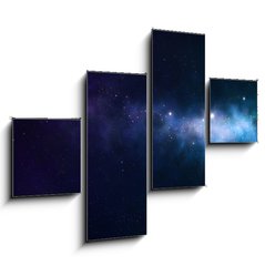 Obraz 4D tydln - 120 x 90 cm F_IB41509014 - blue and purple nebula - modr a fialov mlhovina