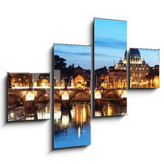 Obraz 4D tydln - 120 x 90 cm F_IB41631738 - St. Peter  s Basilica at night, Rome - Italy