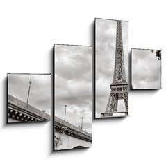 Obraz 4D tydln - 120 x 90 cm F_IB41892250 - Eiffel tower view from Seine river square format